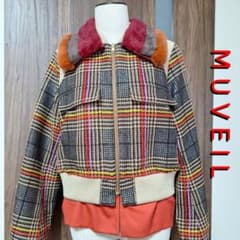 MUVEIL ミュベール ブルゾン チェック ブラウン系 36 - メルカリ
