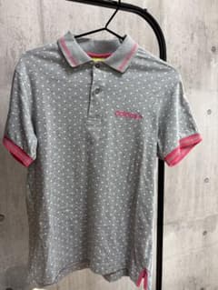 adidas ポロシャツ ドット柄 グレー ピンクのサムネイル