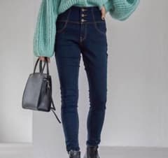Heather ハイウエスト スキニーデニムパンツ インディゴ