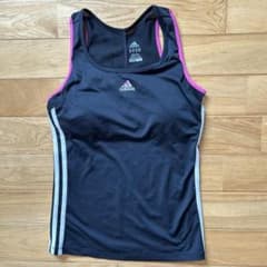 adidas CLIMACOOL タンクトップ ブラック/ピンクのサムネイル