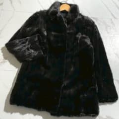 艶感◎BLACK GLAMA ミンク 毛皮コート リアルファー 黒 11号 L - メルカリ