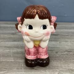 2F 【不二家】夢見るペコちゃん 陶器貯金箱 1980年代 レトロ ノベルティ 2F 【不二家】夢見るペコちゃん 陶器貯金箱 1980年代 レトロ
