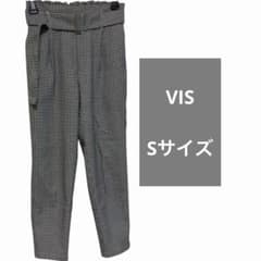 VIS 여성 바지 오피스 캐주얼 지조 격자 체크
