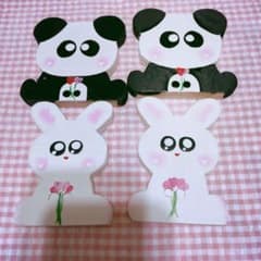 カントリー雑貨❤️お花を摘んだうさぎさんとぱんださん❤️さくら様専用になりますのサムネイル