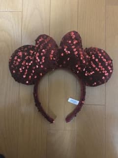 ディズニー スパンコール カチューシャ ボルドーのサムネイル