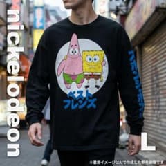 スポンジボブ nickelodeon 長袖 ロンＴ US製 黒 L 2478
