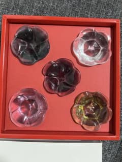 Sghr 花形ガラス箸置き 箱付き5個セットのサムネイル