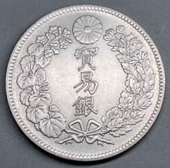 貿易銀 古銭 銀貨 大日本 明治八年 竜 菊紋 コイン 硬貨 近代貨幣