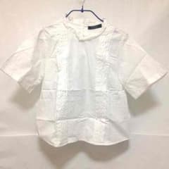 wcloset ダブルクローゼット 半袖シャツ ブラウス ノーカラーのサムネイル