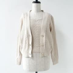 美品✨MORABITO モラビト　カーディガン　アンサンブル　ベージュ　38 美品✨MORABITO モラビト カーディガン アンサンブル ベージュ 38