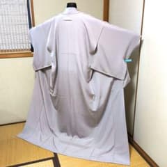 【あずき】未使用 しつけ糸付 皇室献上 正絹色無地 パープル系薄グレー あずき様専用】未使用 しつけ糸付 皇室献上 正絹色無地 パープル系薄