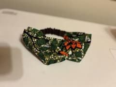 アフリカ布のねじりターバン