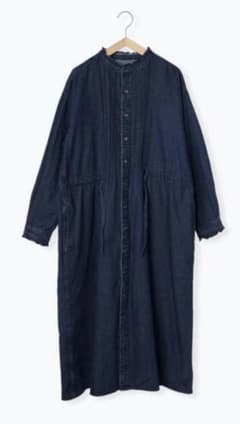サマンサモスモス　デニムスタンドカラータックワンピース　ネイビー(新品)のサムネイル