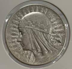 1932年ポーランド ヤドヴィガ女王 10ズロチ銀貨 美品❗️ 銀貨】1932年 ポーランド ヤドヴィガ女王 10ズロチ銀貨 (.750銀 22g