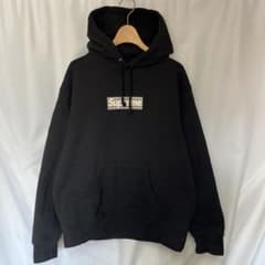 supreme × BURBERRY ボックスロゴ パーカー 黒S スウェット - メルカリ