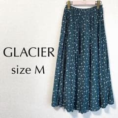 GLACIER（ハニーズ）M モスグリーン✧白花柄プリーツスカート 裏地ありのサムネイル