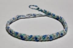 ハンドメイド ミサンガ 水色系 ミックスカラー ブレスレットのサムネイル