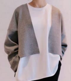 未使用級 ENFOLD ショートカーディガン ミラノリブ グレー 38 - メルカリ