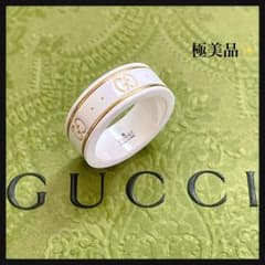 極美品】GUCCI K18 Au750 アイコンリング GGロゴ ホワイト - メルカリ