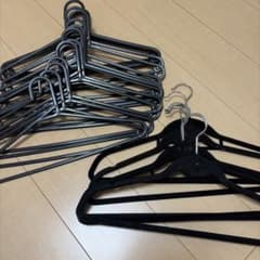 まとめ売り 衣類ハンガー セット 滑り止め 黒 ベロアのサムネイル