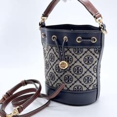 美品✨トリーバーチ ショルダーバッグ 2way バケット 巾着 ネイビー 