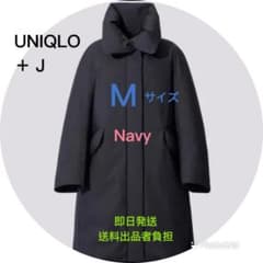 完売品✨UNIQLO＋J ハイブリッドダウンコート　ネイビー紺　Mサイズのサムネイル