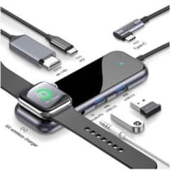【送料無料】6in1 HUB  iWatch ワイヤレス充電 HDMIのサムネイル
