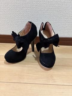 リボン付き ハイヒール パンプス ブラックのサムネイル