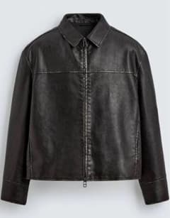 ZARA ウォッシュドフェイクレザージャケット ZARA ウォッシュド フェイクレザー ジャケット - メルカリ