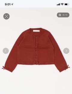 専用　　新品　ベロアリボン　カーディガン  赤のサムネイル