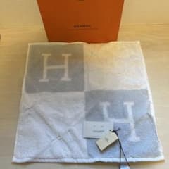 HERMES フェイスタオル Hロゴ グレー - メルカリ