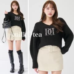 新品タグ付き ダーリッチ ファンシービーズDDロゴボリュームニット