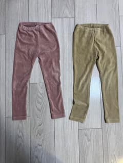 【美品】UNIQLO コーデュロイパンツ 110cm ピンク、ベージュ 10分丈のサムネイル