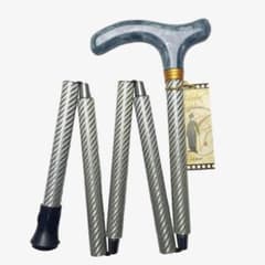 【未使用】軽量コンパクト　銀メッシュお洒落杖　折りたたみ☆チャップリン（312） 未使用】軽量コンパクト 銀メッシュお洒落杖 折りたたみ☆チャップリン