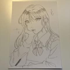 手描きイラスト オリジナル 女の子 鉛筆画のサムネイル