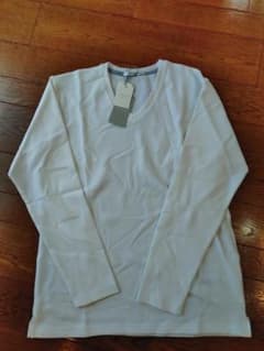 【新品未使用】MEN'S MELROSE ワッフル Vネック 長袖 白のサムネイル