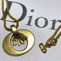 Dior ディオール ネックレス ゴールド ロゴ ビッグ サークル ヴィンテージのサムネイル