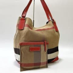 BURBERRY メガチェック リネン ハンド　ワンショルダーバッグ m293 BURBERRY メガチェック リネン ハンド ワンショルダーバッグ m293