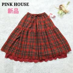 新品タグ付き✨️ ピンクハウス チェック柄 ウール ティアード