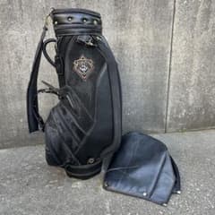 【ビンテージ】良好　ゴルフバッグ　MARUMAN レザー キャディバッグ 黒 マルマン ブラックレザーゴルフバッグ・キャディバッグ - メルカリ