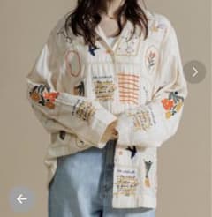 アメリカンラグシー 刺繍入り 長袖シャツ アイボリー系 LEIN / リーン 