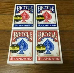 新品◆◇未開封◇赤2個青2個◇バイシクル トランプ マジシャン トランプのサムネイル