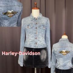 Harley-Davidson デニムジャケット バック刺繍 クロップド丈 - メルカリ