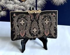 柏ビーズ フォーマルバッグ ビーズバッグ 刺繍 和装バッグ 冠婚