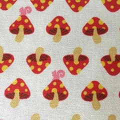 110×80㎝ きのこ柄 布はぎれのサムネイル