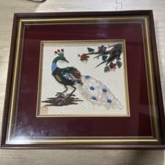 天然石の孔雀刺繍作品のサムネイル