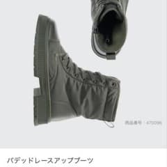 UNIQLO C パデッドレースアップブーツ　オリーブ23.5のサムネイル