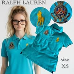 Y2K ラルフローレン ビックポニー ブルー　ピチ　ポロシャツ　平成ギャル　海外 ラルフローレン ビッグポニー ポロシャツ 平成ギャル y2k ティファニー
