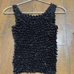 ブラック シャーリング キャミソール トップスのサムネイル