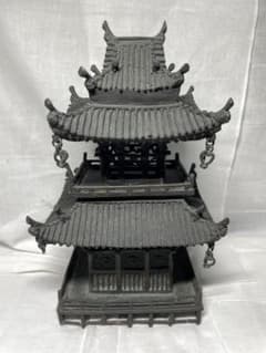 置物。古典樓閣。鑄銅。昭和初期。 - メルカリ